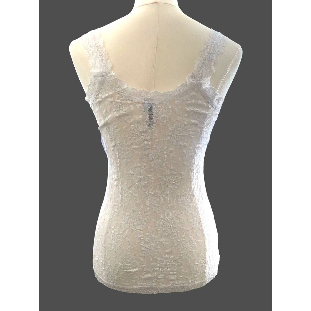 Hanky Panky Signature Lace Camisole White Scoop Neck Tank Top M Coquette NWT - Picture 6 of 8
